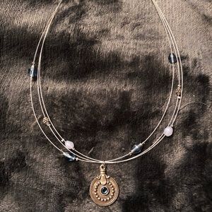 VJ blue and grey necklace